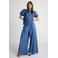Anytime denim wide leg broek blauw
