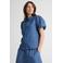 Anytime denim blouse met pofmouwen blauw