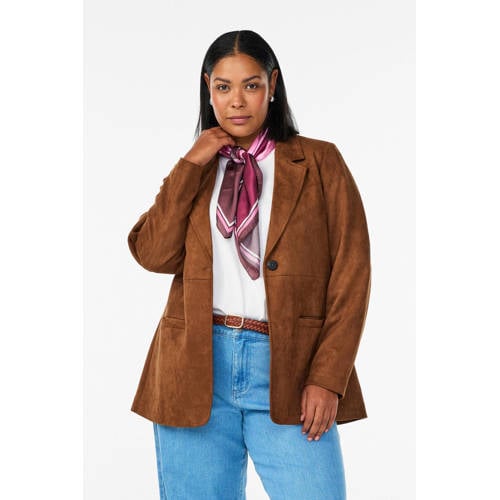 Zizzi regular blazer bruin afbeelding
