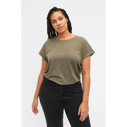 Zizzi T-shirt olijfgroen afbeelding