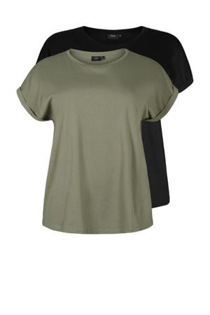 T-shirt olijfgroen