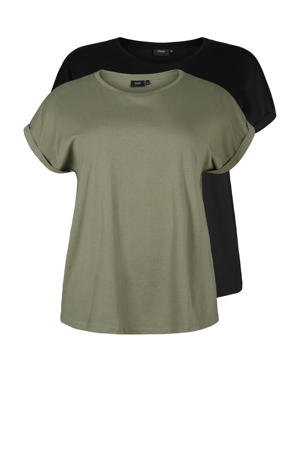 T-shirt olijfgroen