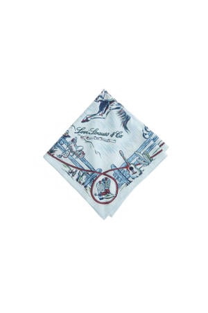 badana met print lichtblauw