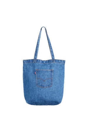 denim shopper Tote blauw