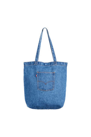 denim shopper Tote blauw