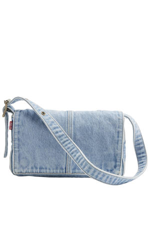 denim schoudertas Brennan lichtblauw