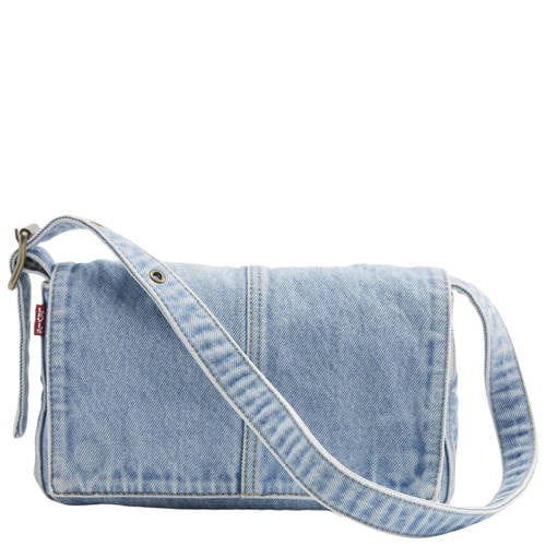 Levi's denim schoudertas Brennan lichtblauw afbeelding