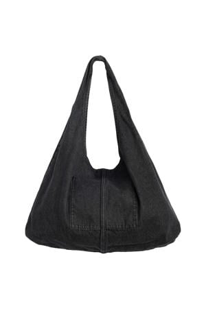 denim schoudertas Emerson antraciet