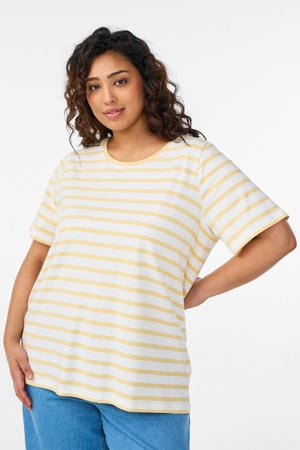 gestreepte T-shirt ecru