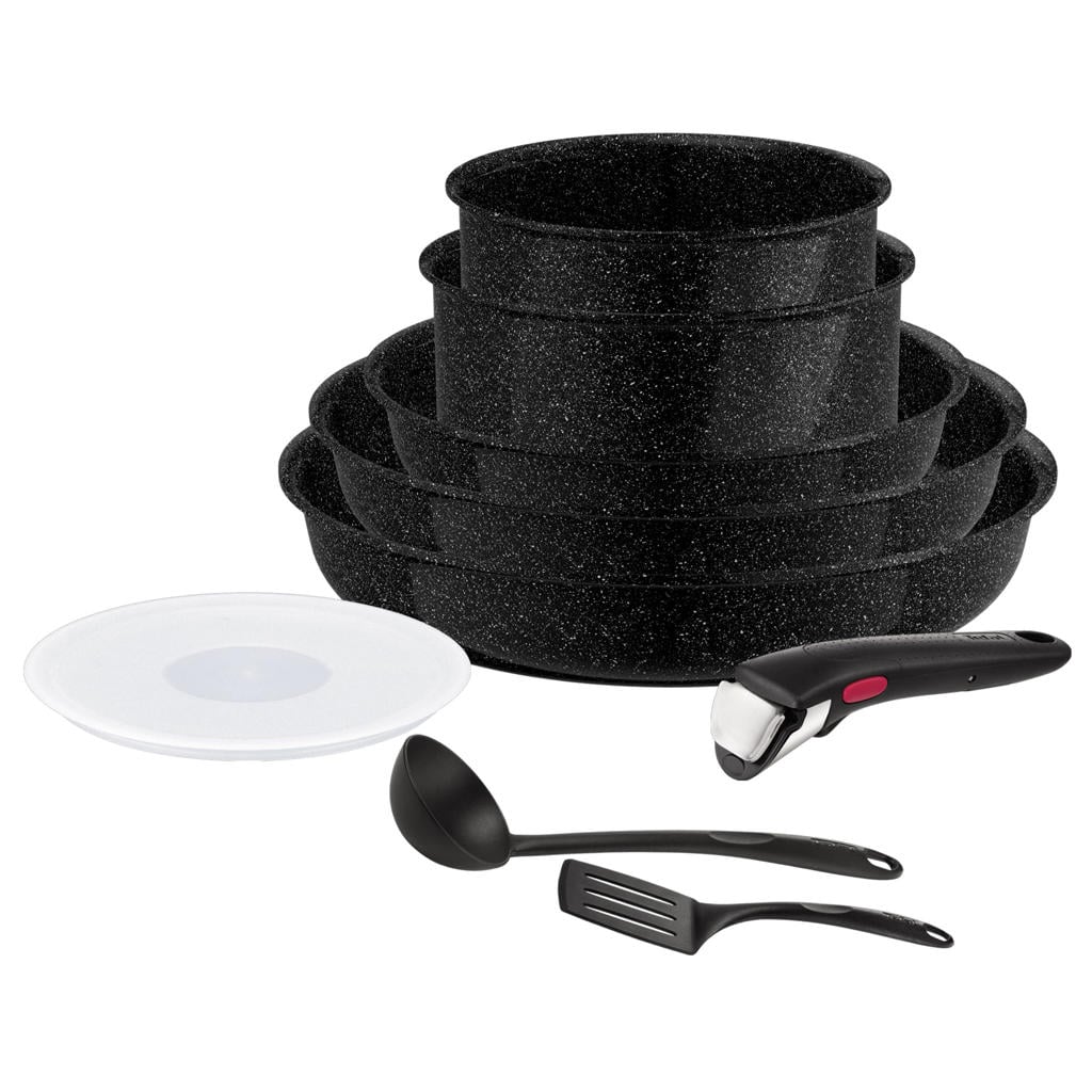 Tefal 9-delige pannenset - zwart (set van 5 pannen)