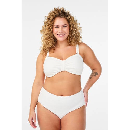 Zizzi high waist bikinibroekje Salina wit afbeelding