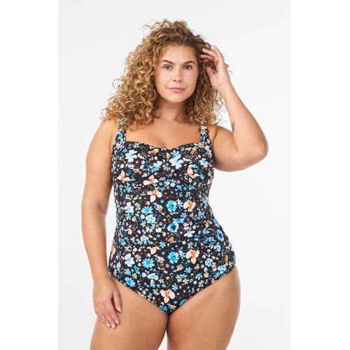 Zizzi corrigerend badpak CASDENIA donkerblauw/lichtblauw afbeelding