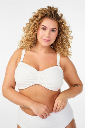 voorgevormde strapless bandeau bikinitop Salina wit