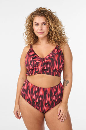 high waist bikinibroekje SKATRIN rood/zwart