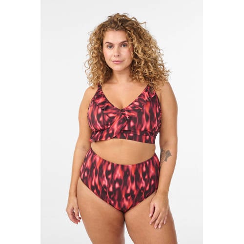 Zizzi high waist bikinibroekje SKATRIN rood/zwart afbeelding