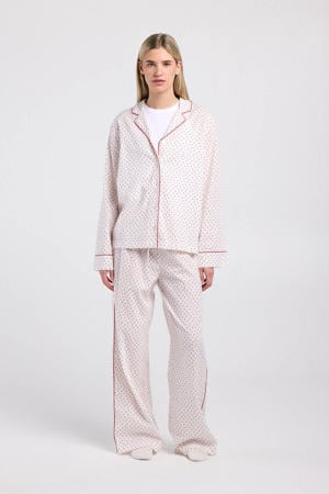 pyjamabroek Mae wit/rood