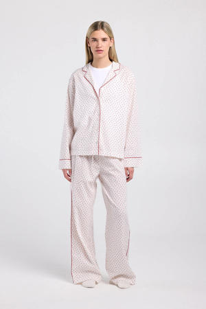 pyjamabroek Mae wit/rood