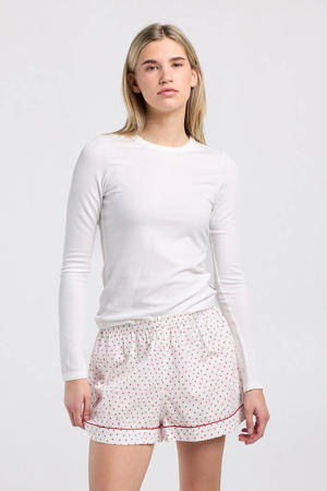 pyjamashort Macie wit/rood