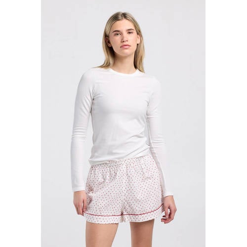 America Today pyjamashort Macie wit/rood afbeelding