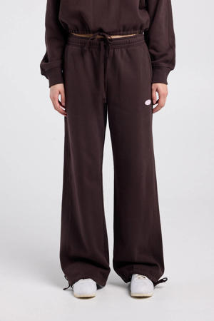 regular waist joggingbroek donkerbruin