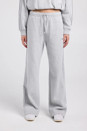 regular waist gestreepte joggingbroek grijs