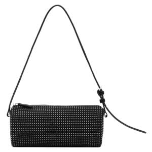 schoudertas met studs zwart