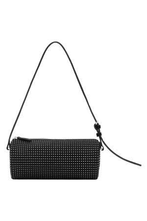 schoudertas met studs zwart