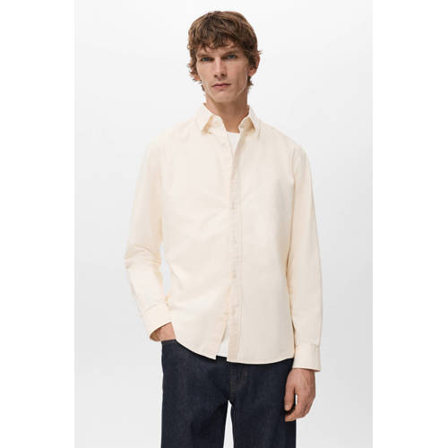Mango Man Regular casual overhemd geel afbeelding