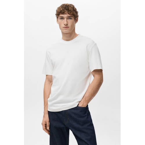 Mango Man Rechtvallend T-shirt wit afbeelding