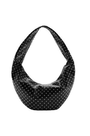 schoudertas met studs zwart