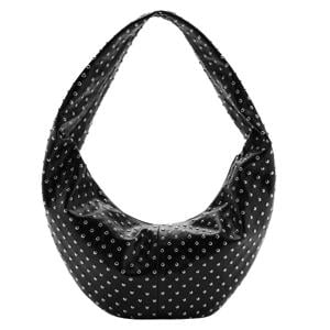 schoudertas met studs zwart