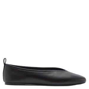 leren ballerina's donkerbruin