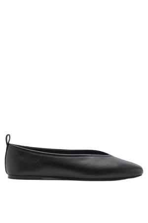leren ballerina's donkerbruin