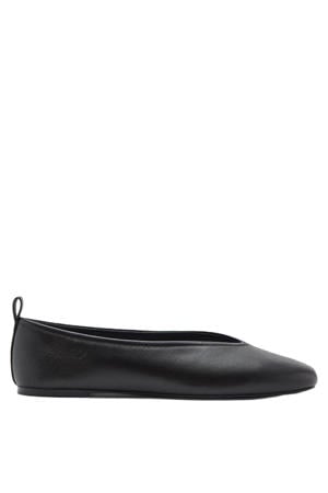 leren ballerina's donkerbruin