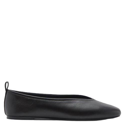 Mango leren ballerina's donkerbruin afbeelding