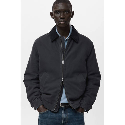 Mango Man gewatteerde jas donkerblauw afbeelding