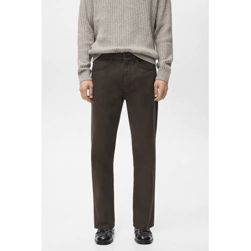 Mango Man regular fit jeans donkerbruin afbeelding
