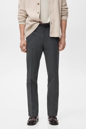 slim geruite chino grijs
