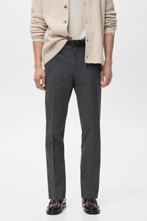 slim geruite chino grijs