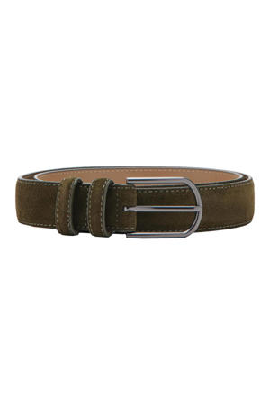 suede riem kaki
