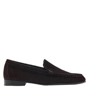 suède loafers donkerbruin