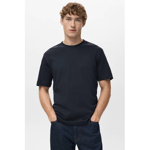 Mango Man Rechtvallend T-shirt donkerblauw afbeelding