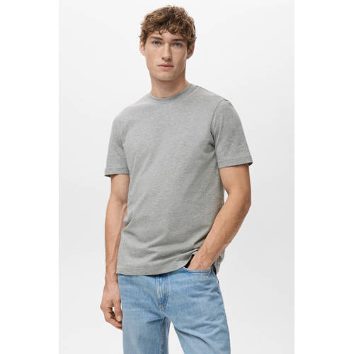 Mango Man Aansluitend T-shirt grijs afbeelding