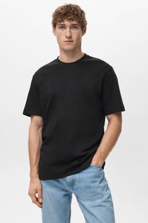regular T-shirt zwart