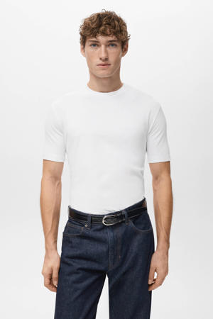 regular T-shirt wit - (set van 2)