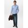 Mango Man Regular gestreepte casual overhemd blauw
