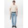 Mango Man slim T-shirt lichtgeel