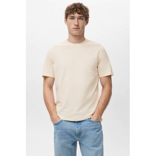 Mango Man Aansluitend T-shirt lichtgeel afbeelding