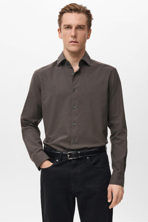 Regular geruit casual overhemd bruin
