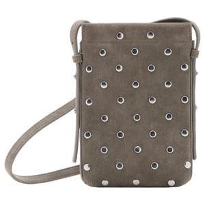 suede telefoontasje met studs grijs